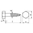 Surub lemn cap hexagonal 8x100mm 30 buc./punga 1